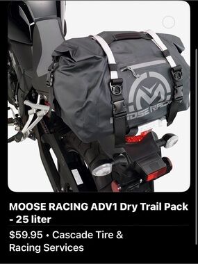 Black Waterproof Messenger Bag moose racing trail riding backpack NEW